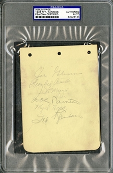 Joe DiMaggio 1936 Rookie Signature with Doc Painter and 4 Teammates (PSA/DNA Encapsulated)